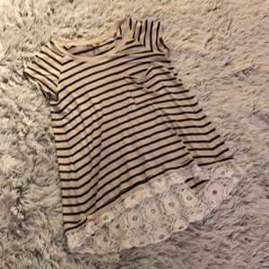 [ Bordeaux- Anthropologie ] Hi/Low striped Tunic